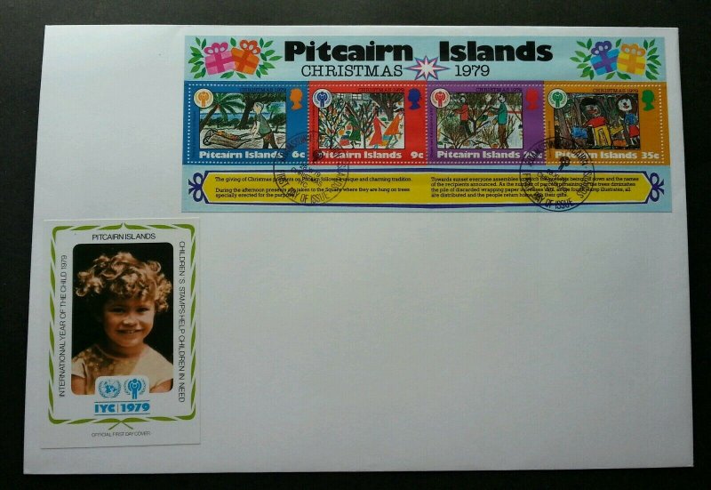 Pitcairn Islands International Year Of The Child  1979 Christmas Painting (FDC)