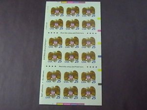 U.S.# 2431a(BC52)-MINT/NEVER HINGED--BOOKLET PANE OF 18--SHIELD & EAGLE--1989