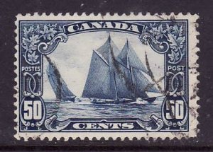 Canada-Sc#158-used 50c dark blue Bluenose racing schooner-Ships-1929-Cdn405-