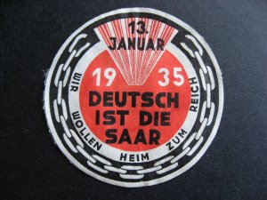 Saar January 13 1935 broken chains label used, interesting item!