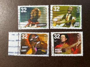 USA USED #3212-15 set of 4 Folk Singers  *1998* - last set!