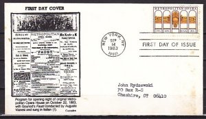 United States, Scot cat  2054. Metropolitan Opera House. First day cover. ^