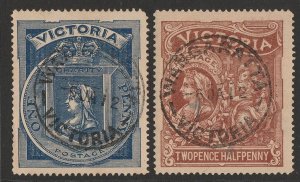 VICTORIA 1897 QV Hospital Charity set 1d & 2½d.