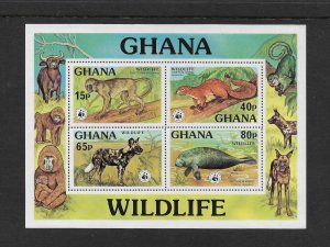 GHANA #625  WILD ANIMALS WWF  S/S    MNH