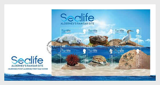 H01 Alderney 2020 Sealife in the Ramsar Area FDC 