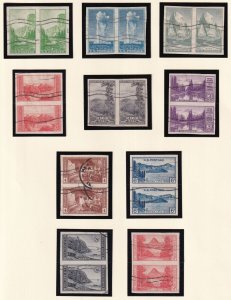 1935 National Parks Sc 756-765 FARLEY used NGAI set of 10 pairs premium set (E1