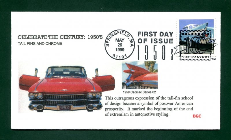 Sc. 3187g - 1950s CTC Tail Fins and Chrome FDC - BGC 