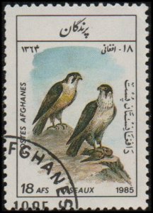 Afghanistan 1162 - Used - 18a Peregrine Falcon (1985) (cv $1.10)