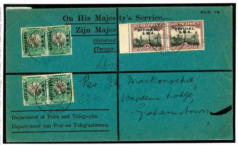 W125 1929	South-West Africa Official Overprints Windhoek/Grahamstown