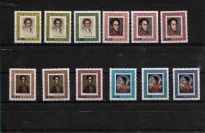 VENEZUELA 1966 SIMON BOLIVAR INDEPENDENCE MILITARY SET OF 12 MNH C937-48