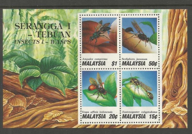 MALAYSIA, 441, MNH, SS, INSECTS