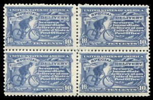 United States, Special Delivery #E11 Cat$85, 1917 10c ultramarine, block of f...