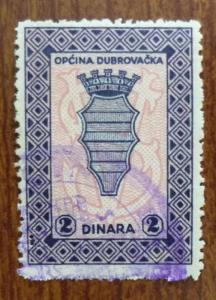 Croatia in Yugoslavia Local Revenue Stamp DUBROVNIK! J41