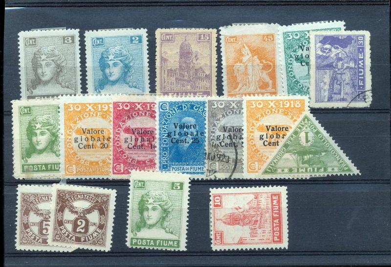 FIUME 1918/22 M&U Collection on Pages(Appx 35+Items) (Ref DD654