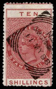 New Zealand Scott AR12 Used Postal-Fiscal stamp 1882