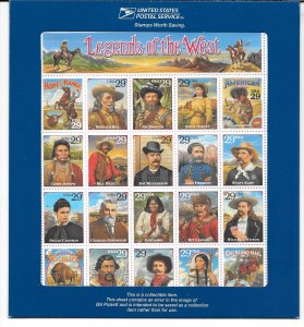 #2870 MNH RECALLED LEGENDS OF THE WEST ERROR (my173)