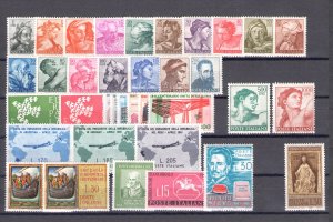 1961 Italy Republic, New Stamps, Complete Vintage 36 Values New MNH** (No Gronch