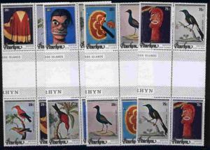 Penrhyn Island 93-6 Gutter Pairs MNH Birds, Masks, Cape