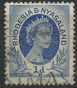 Rhodesia & Nyasaland 1954 - 1d Elizabeth II - SG2 used