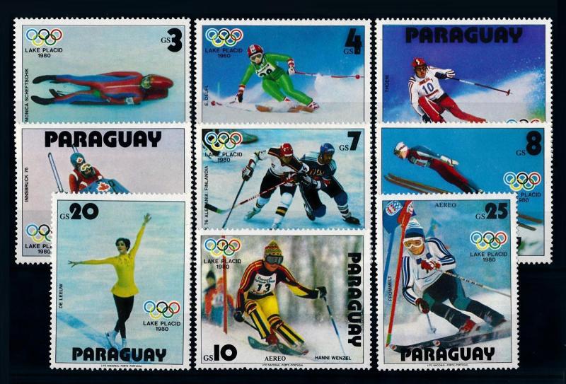 [72557] Paraguay 1979 Olympic Games Lake Placid Ice Hockey Skiing  MNH