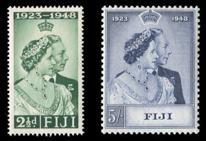 Fiji #139-140 (SG 270-271) Cat£14, 1948 Silver Wedding, set of two, hinged