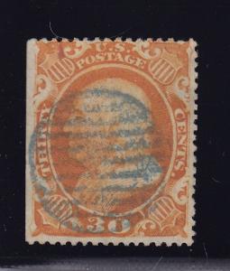 38 VF used used neat blue grid cancel with nice color cv $ 455  ! see pic !