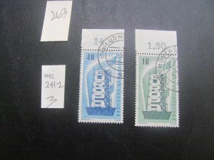 GERMANY 1956 USED MI. 241-242  MARGIN SET XF (263) ALL MARGIN #s OR CM