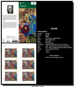 CANADA # BK448 - MNH - Spiritual Renewal (2011) 6 x $1.75