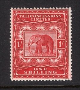 Bechuanaland Revenue 1896 Tati Concessions Elephant 1 Shilling Mint OG