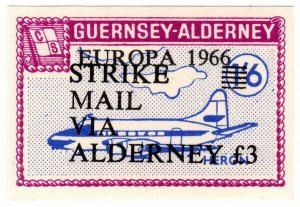 (I.B) Guernsey Cinderella : Strike Mail Overprint £3 (Alderney) 