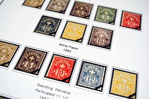 COLOR PRINTED SWITZERLAND 1843-2010 STAMP ALBUM PAGES (213 illustrated pages)