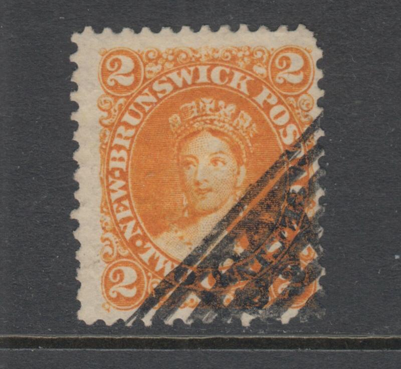 New Brunswick Sc 7 used 1863 2c orange Queen Victoria definitive, F-VF