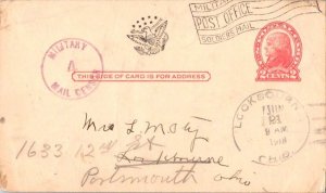 United States A.E.F. World War I 2c Red Jefferson Postal Card 1918 Military P...