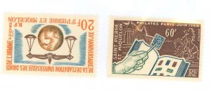 St. Pierre & Miquelon #368-369 Mint (NH) Single (Complete Set) (Human Rights)