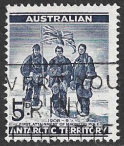 AUSTRALIA ANTARCTIC TERRITORY 1961 5d SOUTH POLE EXPEDITION Issue Sc L6 VFU