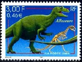 Dinosaur, Allosaurus, France stamp SC#2778 MNH