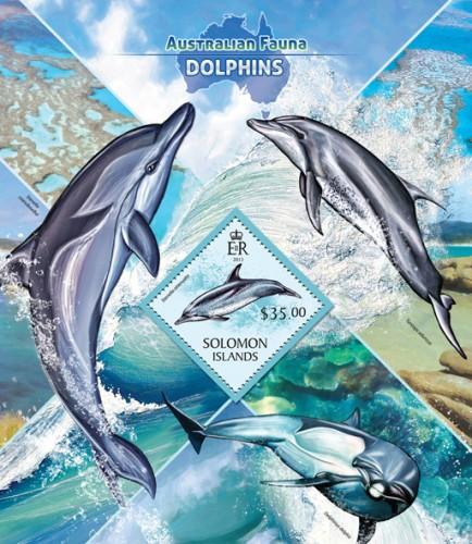 SOLOMON ISLANDS 2013 SHEET DOLPHINS MARINE LIFE slm13415b