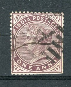 INDIA; 1890s early classic QV issue fine used value + Lettered Postmark