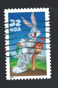 SC# 3137 - (32c) - Bugs Bunny - Used Single Off Paper