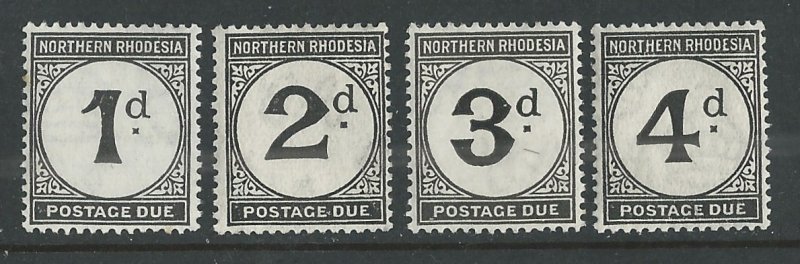 Northern Rhodesia # J1-J4  Postage Dues  (4)  Unused VLH