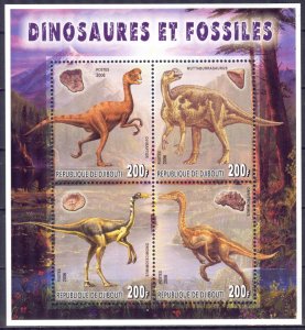 Djibouti 2006 Dinosaurs Fossils (I) Sheet MNH