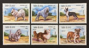 Laos 1982 #405-10, Dogs, MNH.