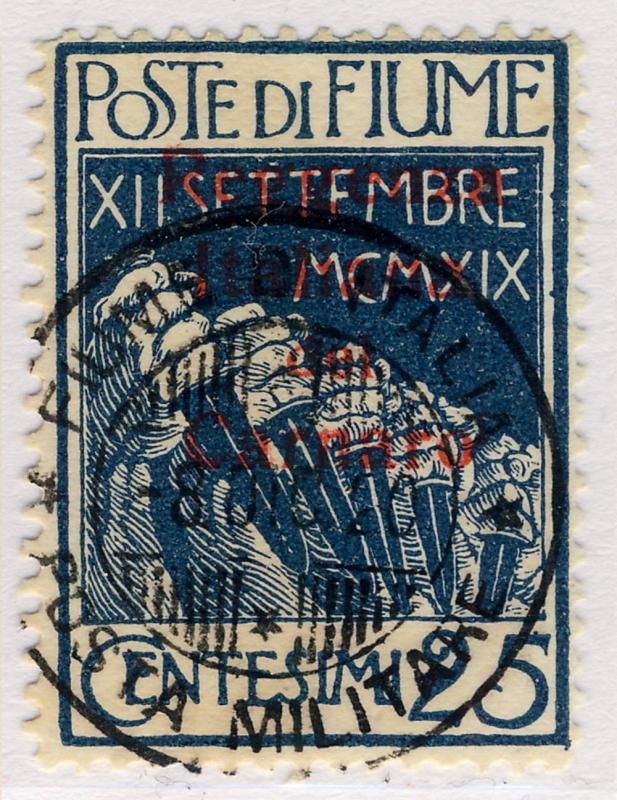 FIUME / Reggenze Italiana del Carnaro - 1920 - Mi.9a - 25c Blue Very Fine Used