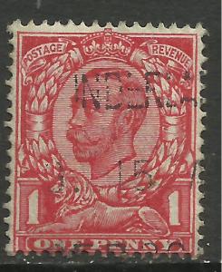 GB 1912 KGV 1d Red used stamp WMK 49 ( G337 )