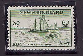 Newfoundland #7032 - Sc.#C16 - 60c green Airmail , watermarked - unused , og , N