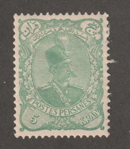 Persia Stamp, Scott# 117, mint hinged, hr, 5 Kran, green, certified real, #L-67