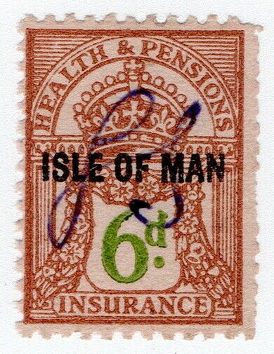 (I.B) George V Revenue : Health & Pensions Insurance 6d (Isle of Man)