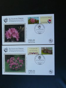 flowers salon du timbre x2 FDC France 1994