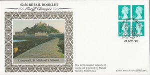 26/4/1999 £2.56 TARIFF CHANGE WALSALL RETAIL BOOKLET- 4 x 64p FDC