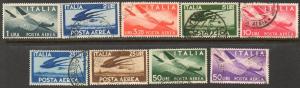 Italy Scott  C106-C114  Mint/Used Complete  airplanes, birds